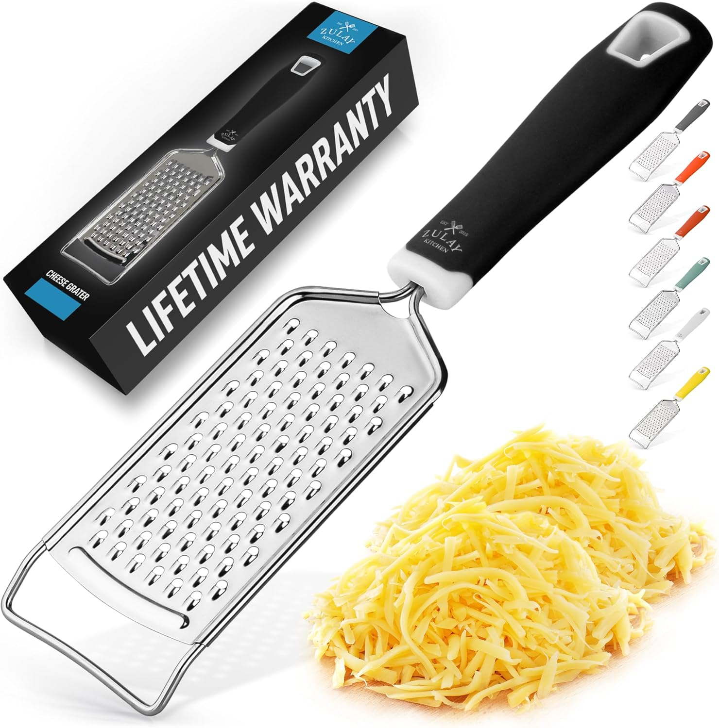 Zulay Kitchen Premium Stainless Steel Cheese Grater – Durable Rust-Resistant