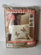 1985 National Yarn Crafts LasettaPlus Kit L50 "Butterfly Pillow" No Knit/Crochet