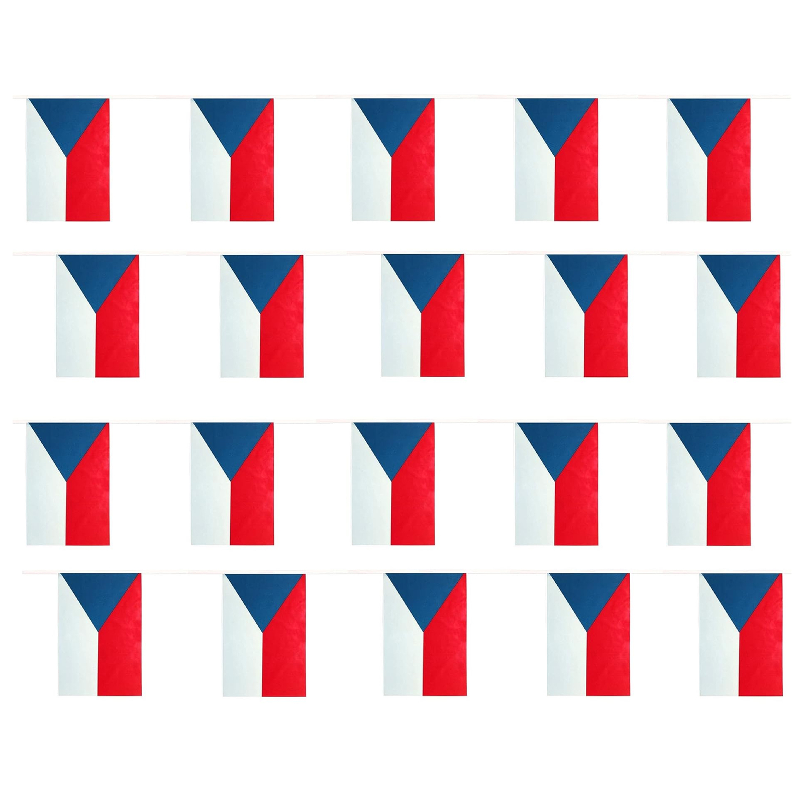 CZECH REPUBLIC BUNTING 33FT FLAG DECORATION 20 FLAGS 10 METRES EURO FOOTBALL