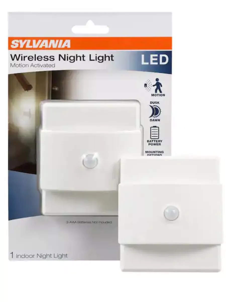 Sylvania Wireless Indoor LED Night Light Motion Activated Battery Operated