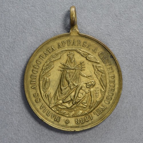 Medaglia Castel Petroso Isernia 1888 Madonna addolorata Gesù Sacra Famiglia - Picture 2 of 2