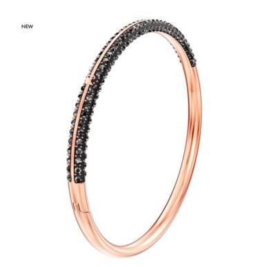 NWB Swarovski Swarovski Crystal Stone Bangle, Teal, Rose Gold