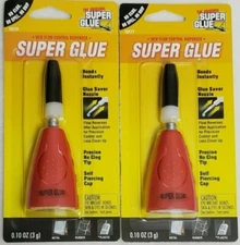 Lot 2 The Original Super Glue New Flow Control Dispenser 0.10 oz / 3 g Sealed 
