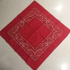 Biker Bandana Head Wrap with Red Paisley Face Mask