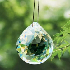 60MM Suncatcher Cut Prism Ball Glass Crystal Rainbow Maker Hanging Chandelier 