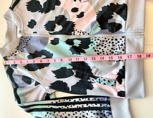 ADIDAS Girls All Over Print Camo FullZip 3Stripe Jacket Size M 10-12 MultiColor - Picture 10 of 16