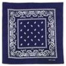 Navy Blue Paisley Bandanna Scarf 22 x 22 Inch 100 Cotton, Outdoor Protection