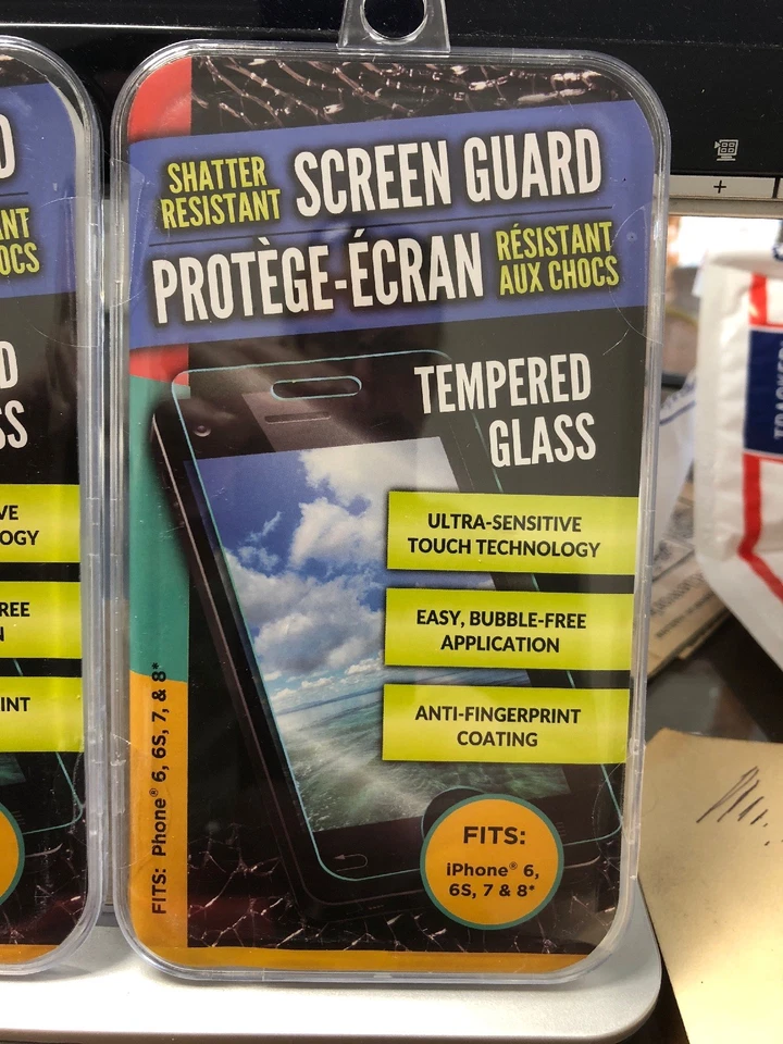 LOT OF 3 TEMPERED GLASS SCREEN GUARD IPHONE 6, 6S, 7, & 8 - Image 3 of 4