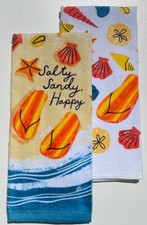 Celebrate Summer Together Beach Cottage 2-Pack Cotton Kitchen Terry Tea Towels