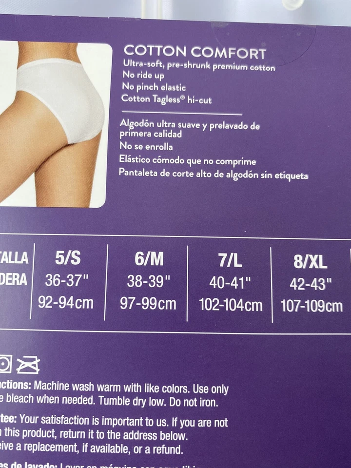 Hanes Women's Ultimate Cotton Comfort Hi Cut Panties 4-Pack, Size 6/M - Pink - Image 4 of 4