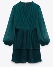 Zara Short Dotted Mesh Dress NWT  S