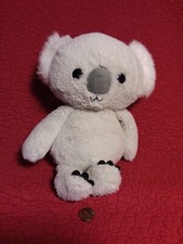 10" FAO Schwartz W Button Plush Grey White Bear Koala Stuffed plush 2021