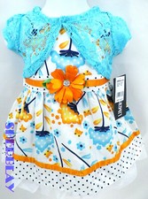 NWT Limited Too Girls' Printed Sundress with Shurg Dress 2pc set Sz 12M MSRP 40