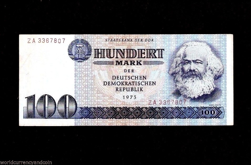 GERMANY 100 MARKS P-31 1975 KARL MARX REPLACEMENT ZA MONEY EAST