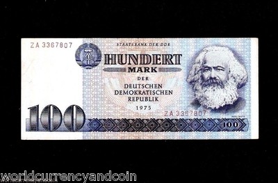 GERMANY 100 MARKS P-31 1975 KARL MARX REPLACEMENT ZA MONEY EAST