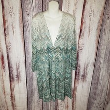 Misook NWT Relaxed Fit Chevron Ombre Knit Cardigan Duster Medium