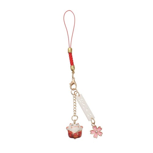 Lanyard Anti-lost Lanyard Sakura Lucky Cat Phone Lanyard Keychain Wrist Rope - Photo 17 sur 18