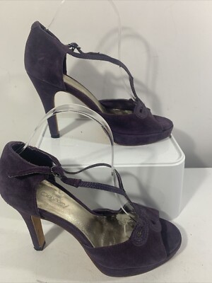 Hobbs Wildleder lila T-Steg Heels. gr 4