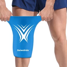 Extended Leg Knee Ice Pack Wrap for Injuries Compression, Reusable Soft Gel F...