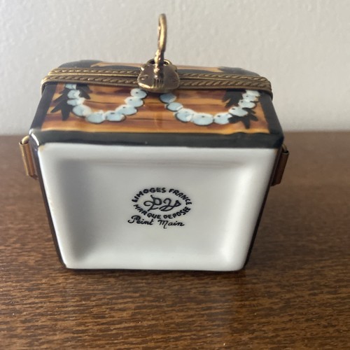 Limoges France Marque Deposee Pirate Treasure Chest Trinket Box Peint Main - Picture 10 of 20