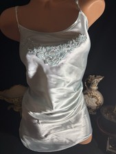 Satin Shiny Baby Blue Venetian Lace Dress Gown Nightgown Babydoll Nightie 1X 48"