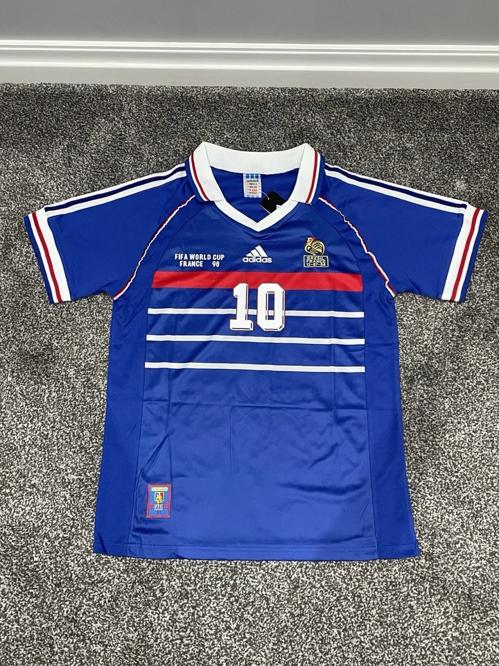 France 1998 World Cup Final #10 Zidane Retro Football Shirt (medium) - Image 2 of 4