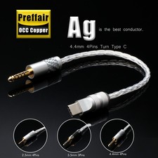 OCC Silver Plated Type-C To 2.5MM /3.5MM /4.4MM Headphone Cable Adapter New