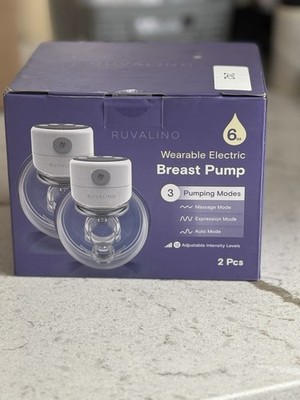 2 Pumps Ruvalino Wearable Electric Breast Pump-3 Pumping Modes. 6oz Capacity