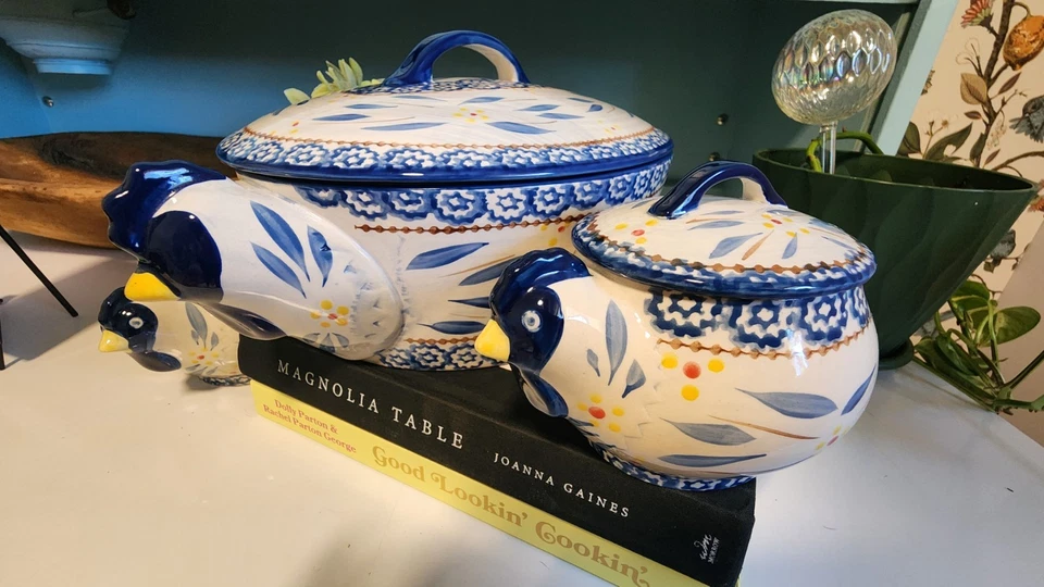 Juego de puré y cuencos de cerámica Temp-tations by Tara Old World Bluebird Foto 3 de 4