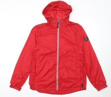 Timberland Womens Red Hooded Lightweight Windbreaker Jacket M