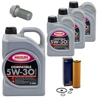 MotoröL Filter Set 5W-30 Plus Meguin 8 Liter + Schraube FüR Mercedes Sprinter