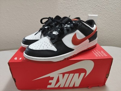 Nike Dunk Low Retro, White, Dragon Red Black Size 10.5, Style DV0833 108