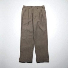 Ralph Lauren 90s 2-Tuck Wide Slacks Pants, Large, Checked Pleats