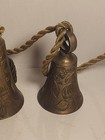 3 Vintage Sarna India Jingle Bells Floral Filigree Etched Brass Graduated Corded — photo 4