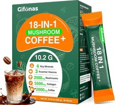 Mushroom Coffee with Collagen, Vitamins  Minerals, 6 Adaptogenic Mushrooms -