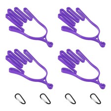 4 Pcs Golf Gloves Stretcher Keeper Support Rack Holder with Hook Purple