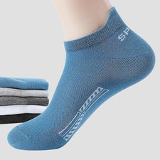 5-Pairs Mens Trainer Liner Ankle Socks Invisible Cotton Low Cut Sports Socks UK
