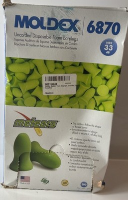 Moldex Earplug 6870, 200 Pairs, Disposable, Contoured, Uncorded, Made In The USA