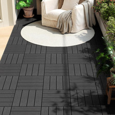 11PCS Garden Interlocking Decking Tiles - Recycled Rubber Material 30*30cm