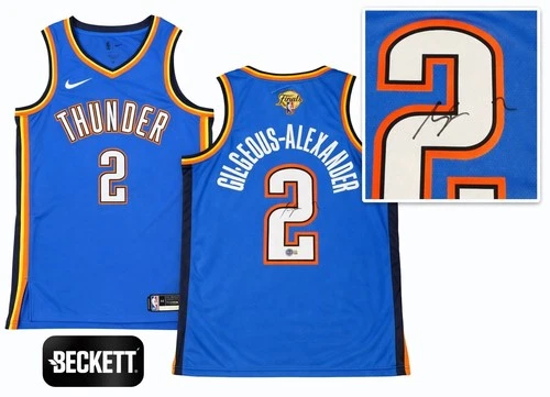 Shai Gilgeous Alexander Signed 2025 NBA Finals Jersey Thunder Beckett BAS Large
