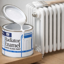 RADIATOR WHITE ENAMEL GLOSS PAINT RADIATOR HEAT RESISTANT HARD DRYING NEW 180ML 