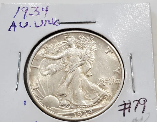 1934  WALKING LIBERTY Half Dollar AU- UNC  #79