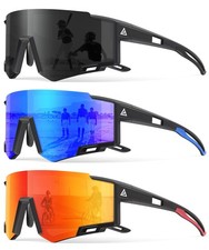 3 Pack Kids Polarized Sunglasses Youth Medium, Grey  Dark Blue  Red