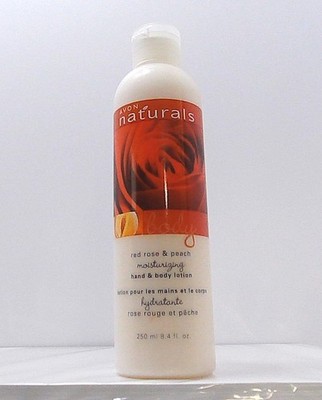Avon Naturals Red Rose & Peach Hand and Body Lotion 8.4 fl oz New / Sealed