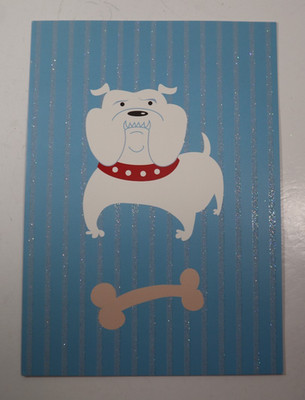 FFBOT Happy birthday You lucky dog english bulldog glitter FLUFF greeting card
