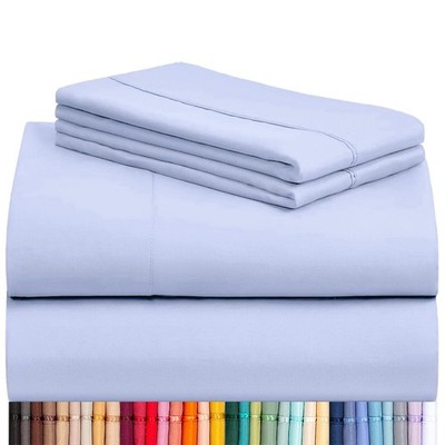 LuxClub 4 PC Sheet Set Bed Sheets Deep Pockets 16 Eco Friendly Wrinkle Free C...