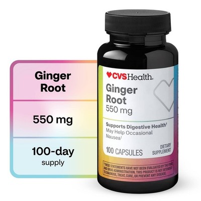 CVS Health Ginger Root Capsules, 100 ct
