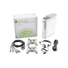 White Microsoft Xbox 360 Console Comes With 2 Controllers And Headset 9Z