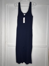 The Drop Womens High Neck Side-Slit Maxi navy Dress Blue L