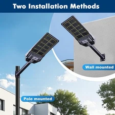 99000000LM Commercial 300W LED Solar Street Light Dusk to Dawn Road Lamp +Pole